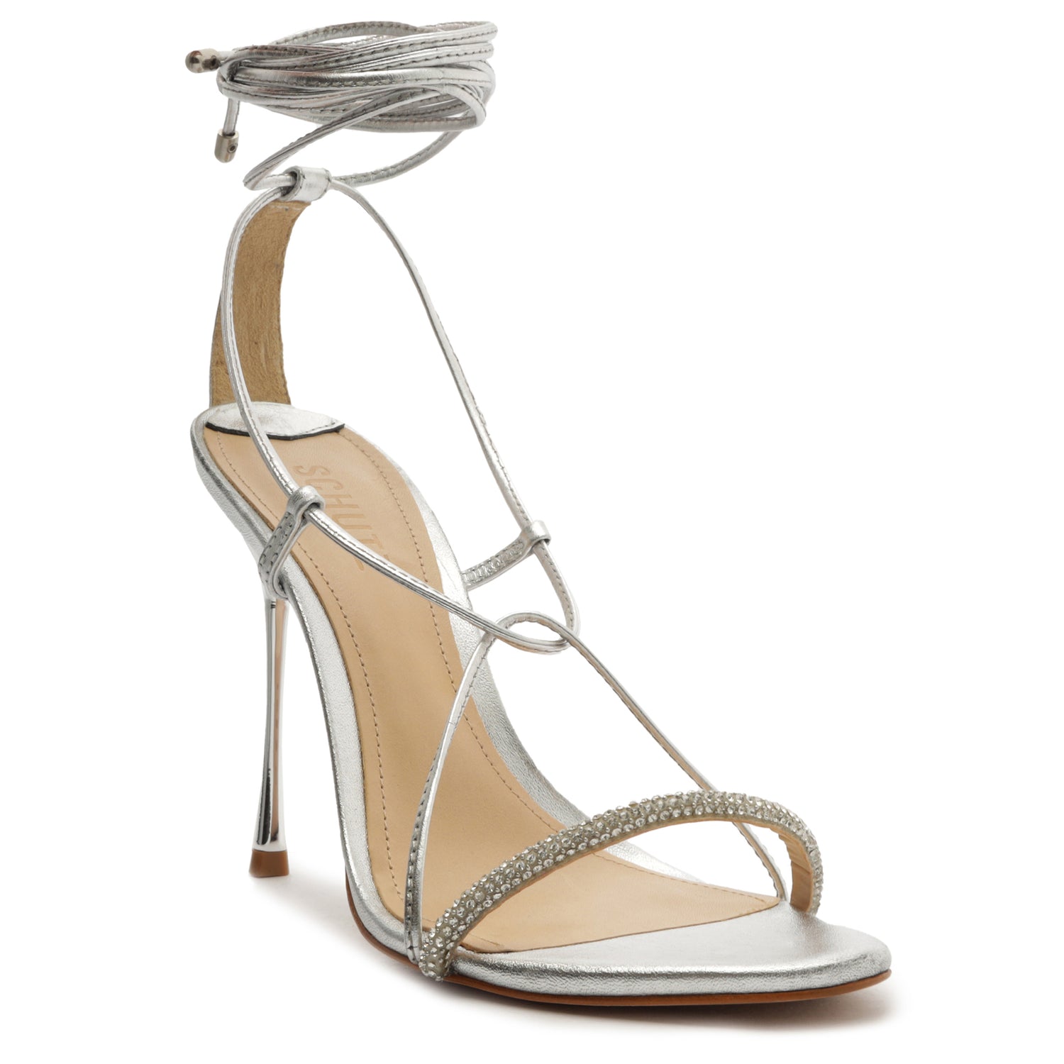 Adeline Crystal Metallic Nappa Sandal Sandals Fall 22    - Schutz Shoes