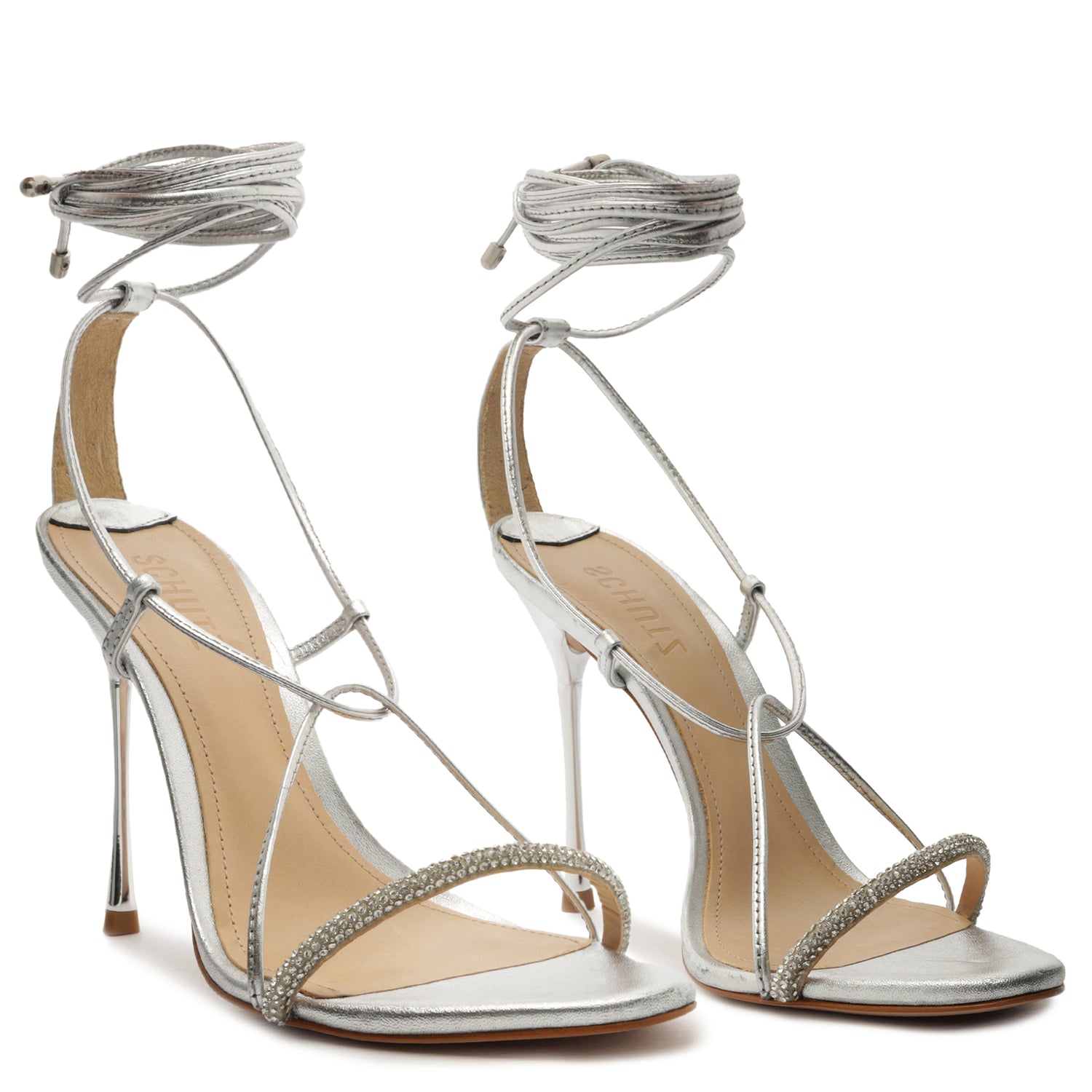 Adeline Crystal Metallic Nappa Sandal Sandals Fall 22    - Schutz Shoes
