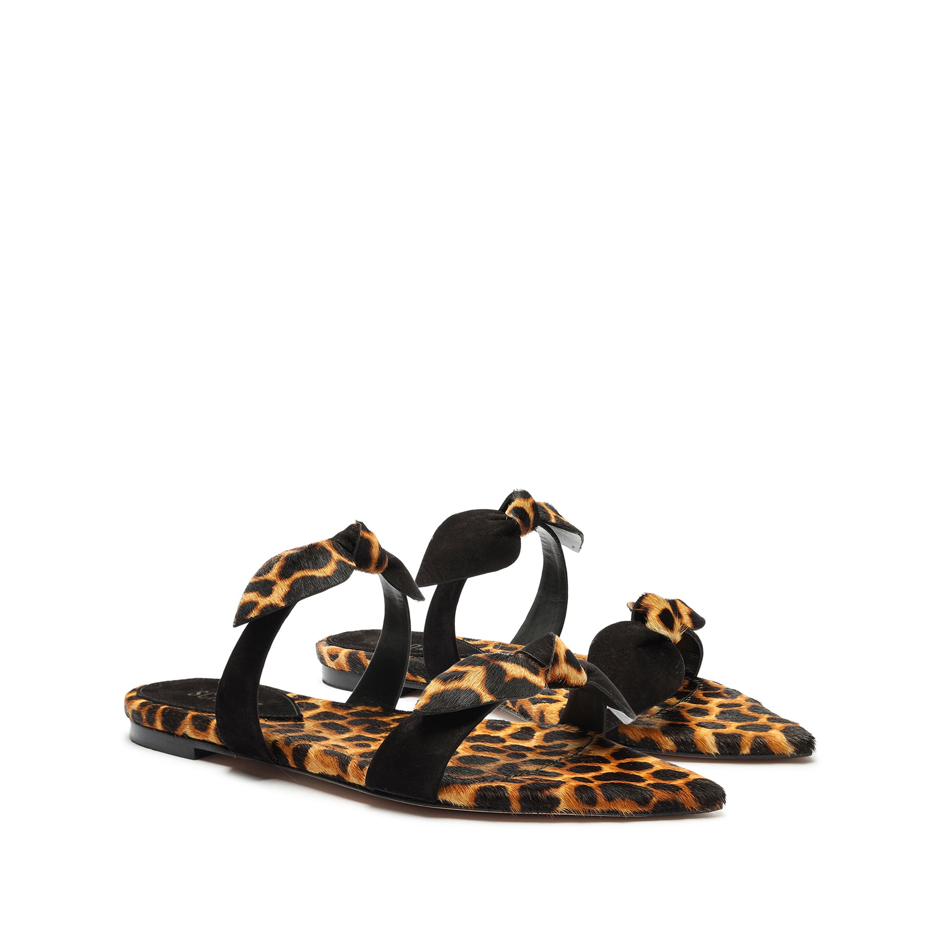 Elora Leopard-Printed Leather Flat Sandal Sale - Schutz Shoes