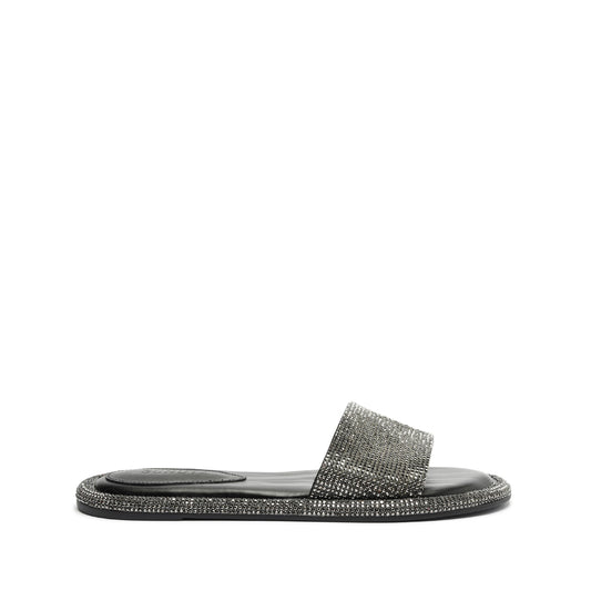 Alcina Flat Sandal Sale 5 Black Glittery Leather - Schutz Shoes