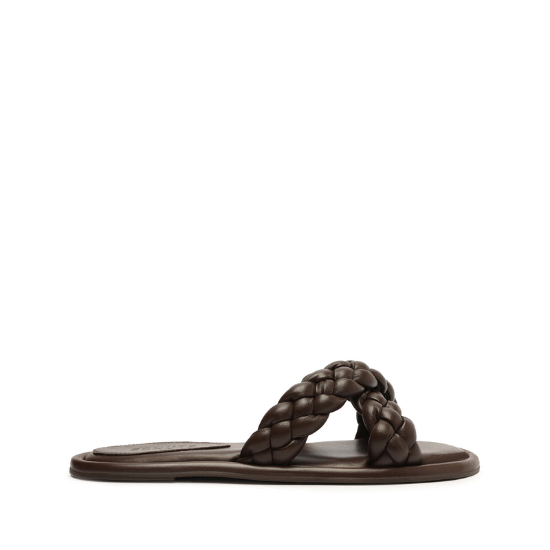 Cicely Sandal Flats Resort 23 5 New Bison Faux Leather - Schutz Shoes