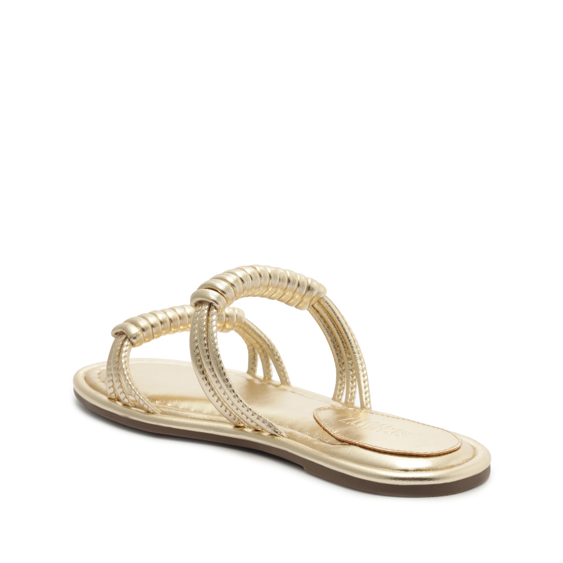 Binky Metallic Leather Sandal Flats Summer 23    - Schutz Shoes