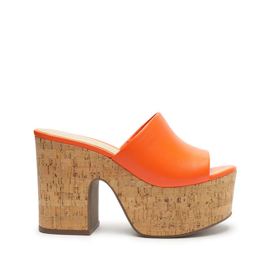 Dalle Cutout Nappa Leather Sandal Sandals Spring 23 5 Flame Orange Nappa Leather - Schutz Shoes