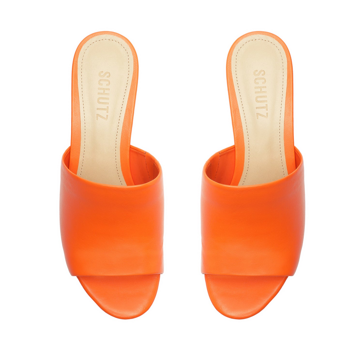 Dalle Cutout Nappa Leather Sandal Flame Orange Nappa Leather