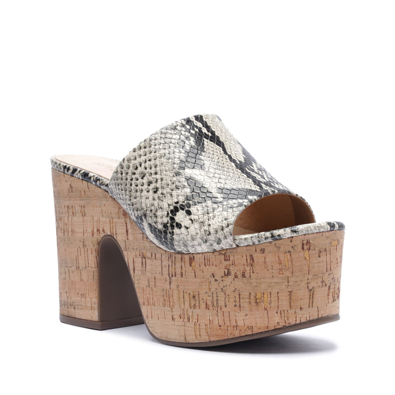 Dalle Cutout Snake-Embossed Leather Sandal Natural Snake-Embossed Leather