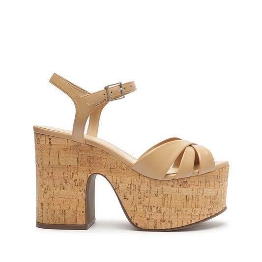 Keefa Cutout Nappa Leather Sandal OLD 5 True Beige Nappa Leather - Schutz Shoes