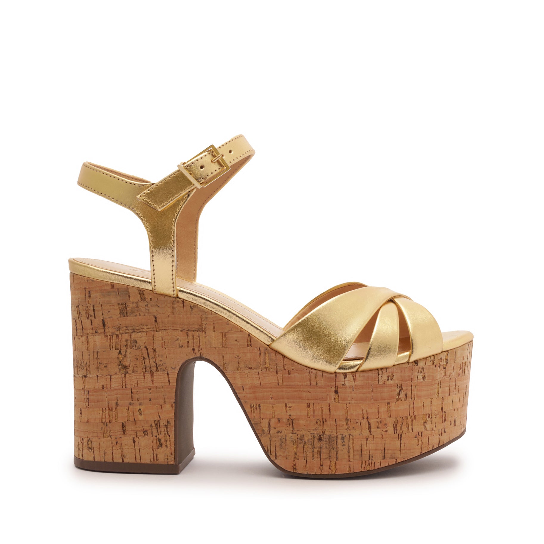 Keefa Cutout Metallic Leather Sandal Sandals Spring 23 5 Gold Metallic Leather - Schutz Shoes