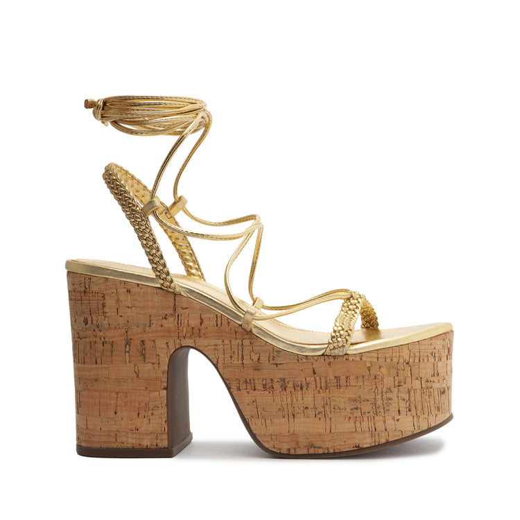 Maxima Cutout Metallic Sandal Sandals Spring 23 5 Gold Metallic Nappa Leather - Schutz Shoes