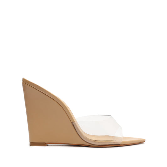 Luci Vinyl & Nappa Leather Sandal Sandals Spring 23 5 Light Beige Vinyl & Nappa Leather - Schutz Shoes