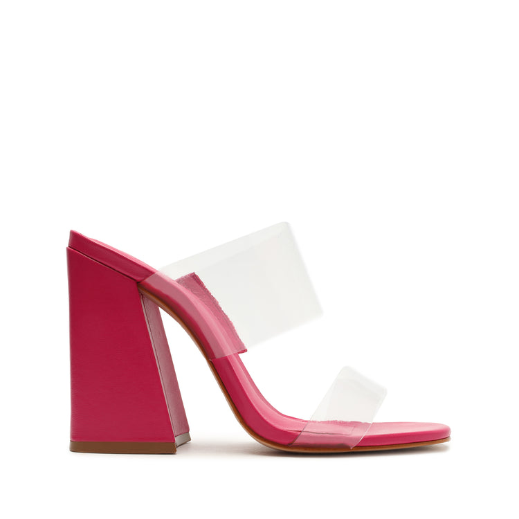 Victorie High Block Sandal Sandals Sale 5 Hot Pink Vinyl & Nappa Leather - Schutz Shoes