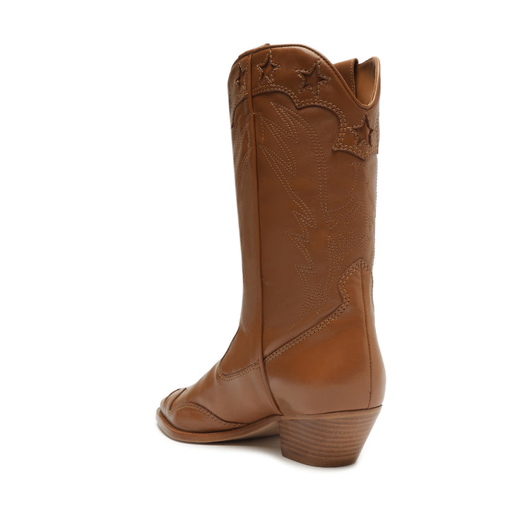 Cicera Leather Bootie Brown Leather