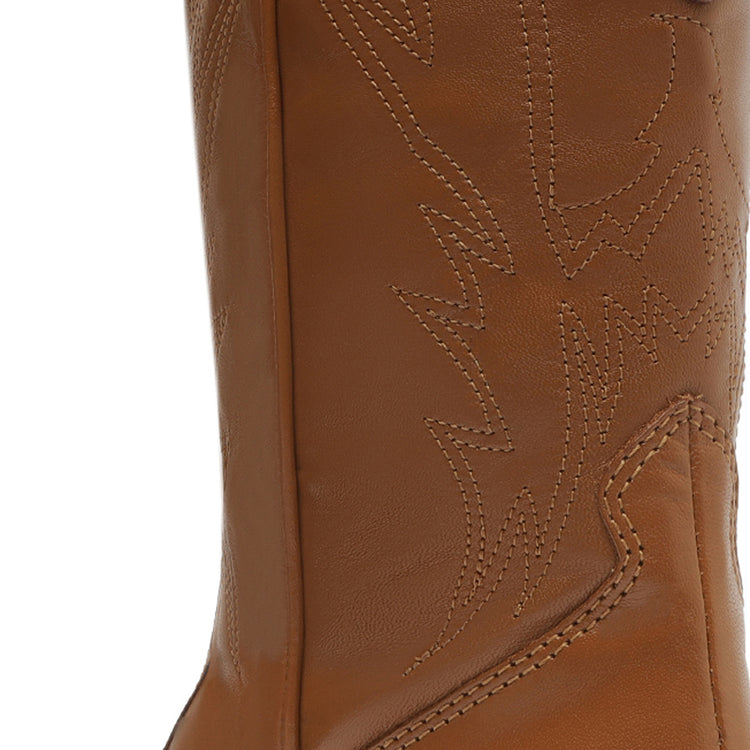 Cicera Leather Bootie Brown Leather