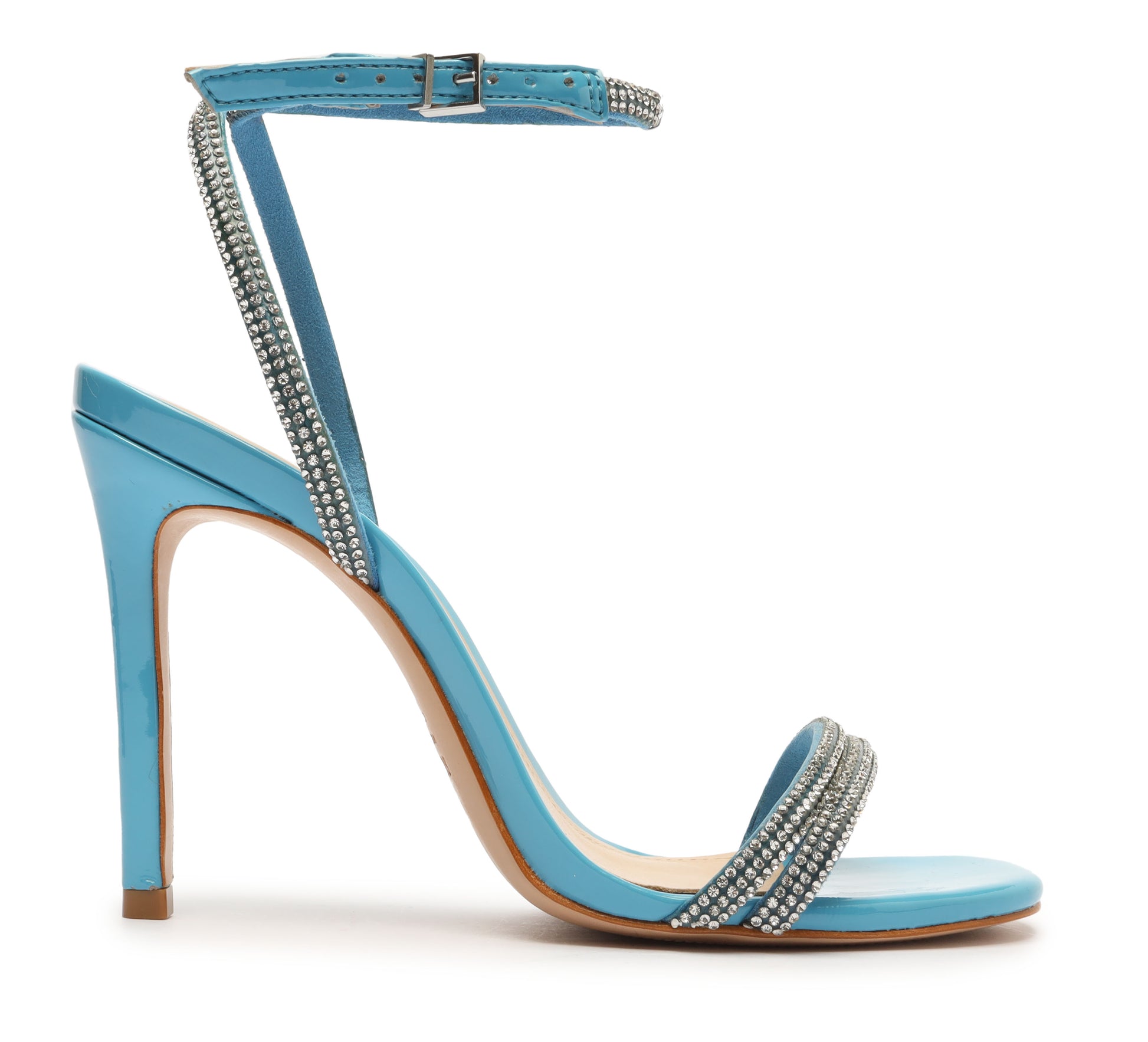 Altina Glam Patent Synthetic Sandal Sandals Fall 22 5 Blue Patent Synthetic - Schutz Shoes