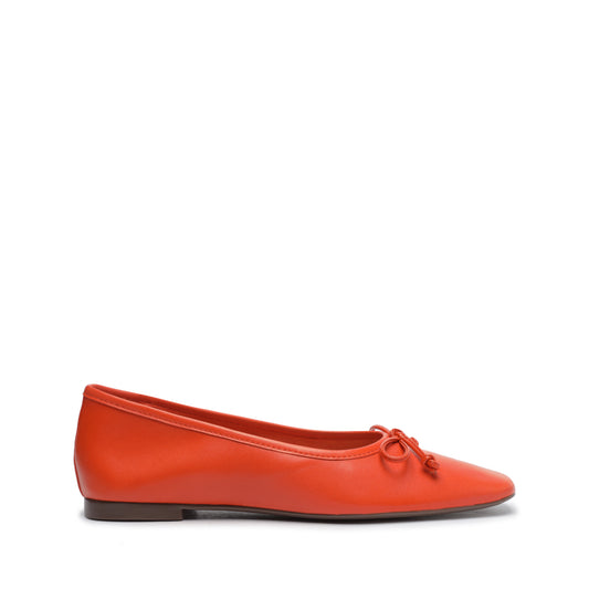 Arissa Nappa Leather Flat Flats Open Stock 5 Flame Orange Nappa Leather - Schutz Shoes