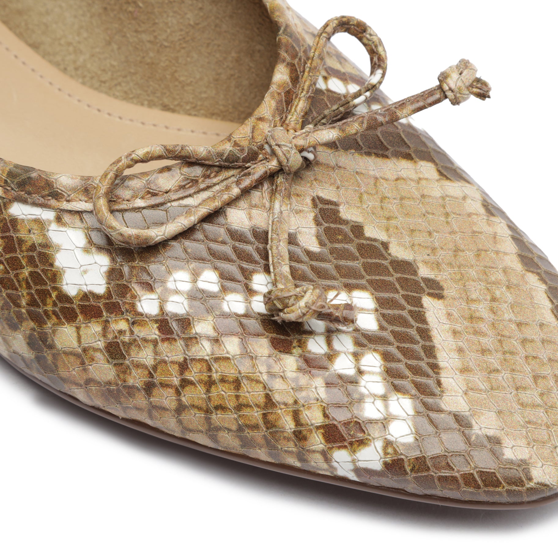 Arissa Snake-Embossed Leather Flat OLD - Schutz Shoes