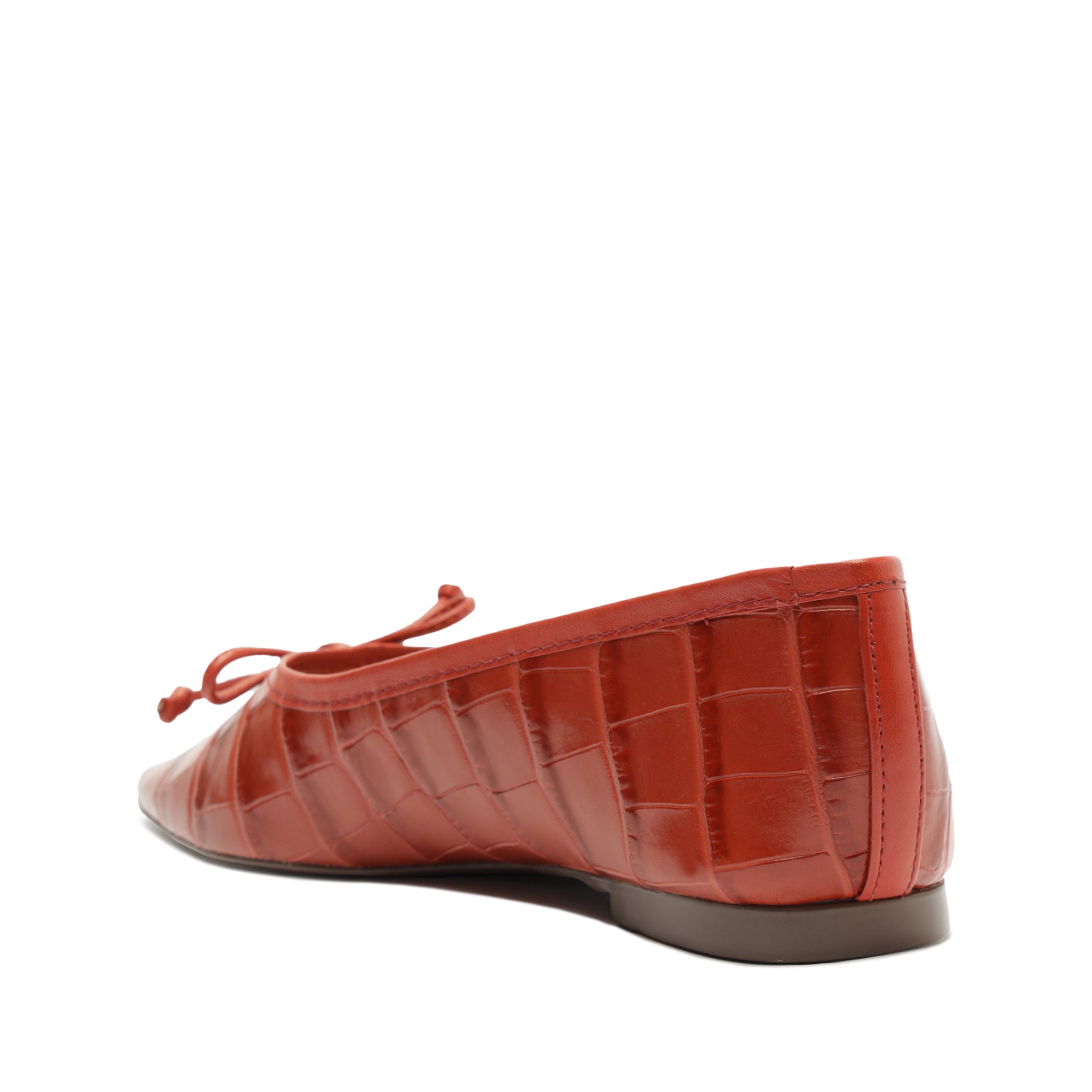 Arissa Crocodile-Embossed Leather Flat Flats FALL 23    - Schutz Shoes