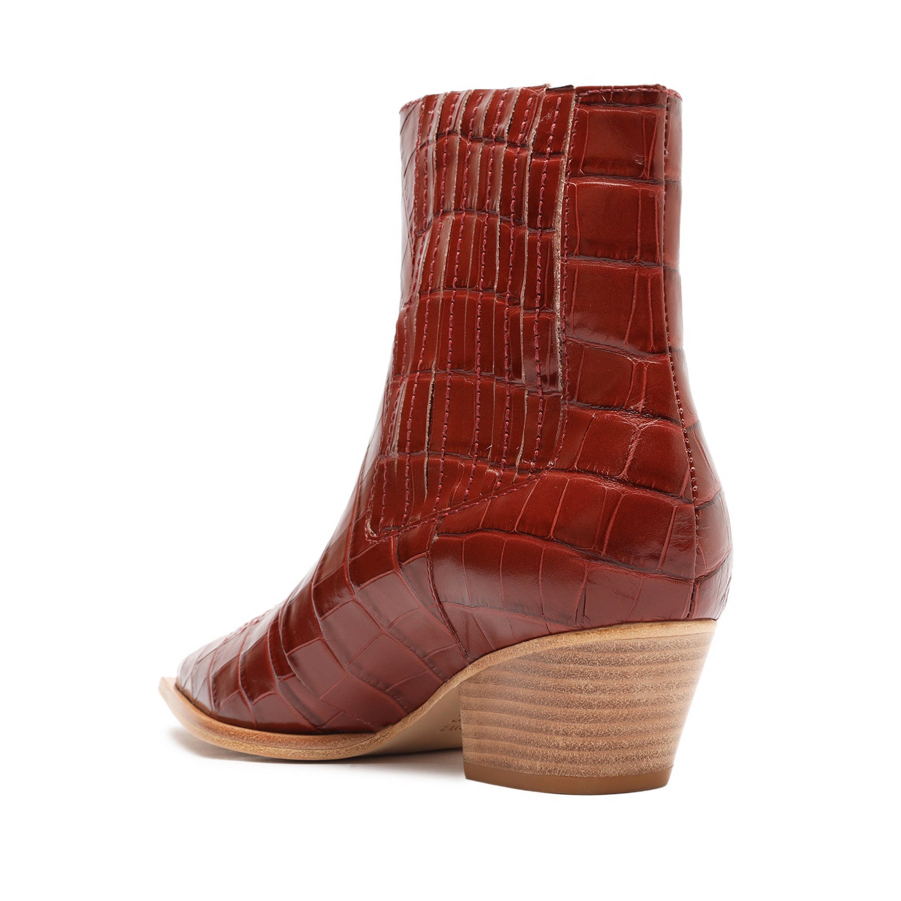 Briani Crocodile Embossed Leather Bootie Booties OLD    - Schutz Shoes