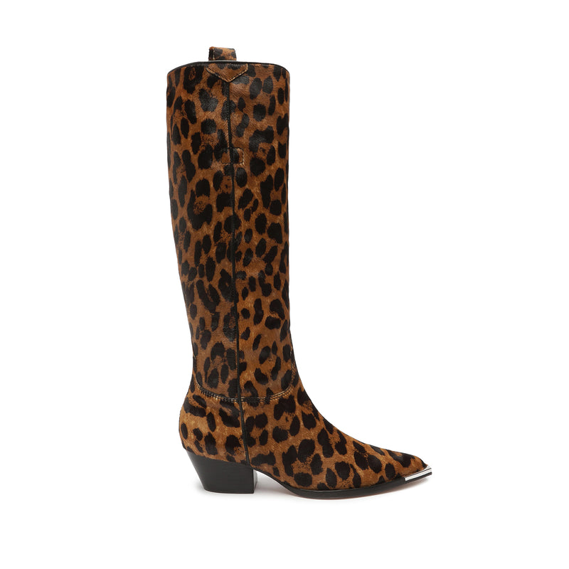 Tessie Wild Up Leopard-Printed Leather Boot Boots OLD 5 Leopard Printed Leopard-Printed Leather - Schutz Shoes