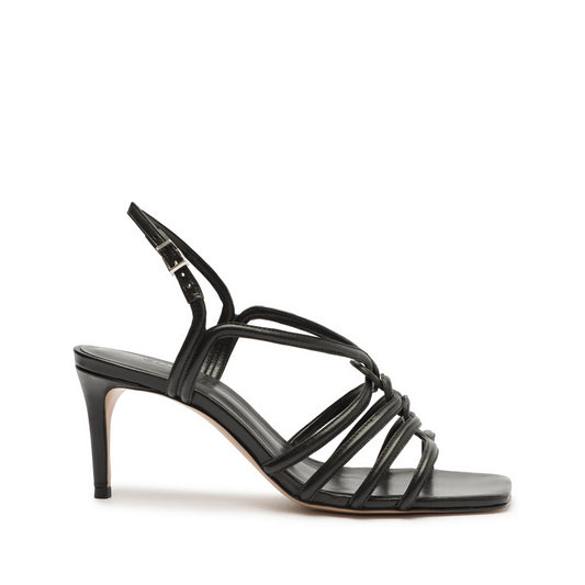 Octavia Mid Calf Leather Sandal Spring 23 5 Black Calf Leather - Schutz Shoes