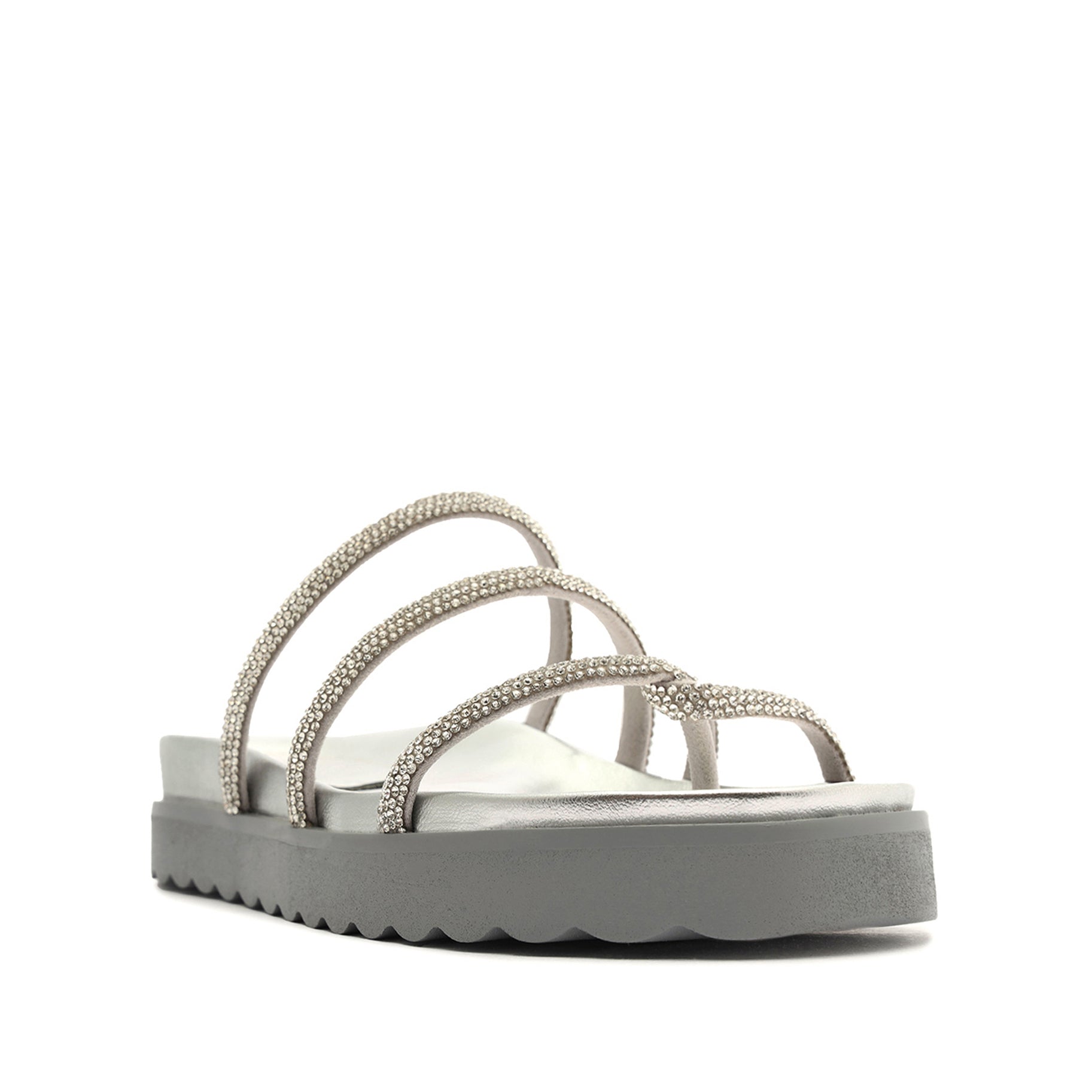 Phoebe Sporty Metallic Nappa Leather Sandal Flats Spring 23    - Schutz Shoes