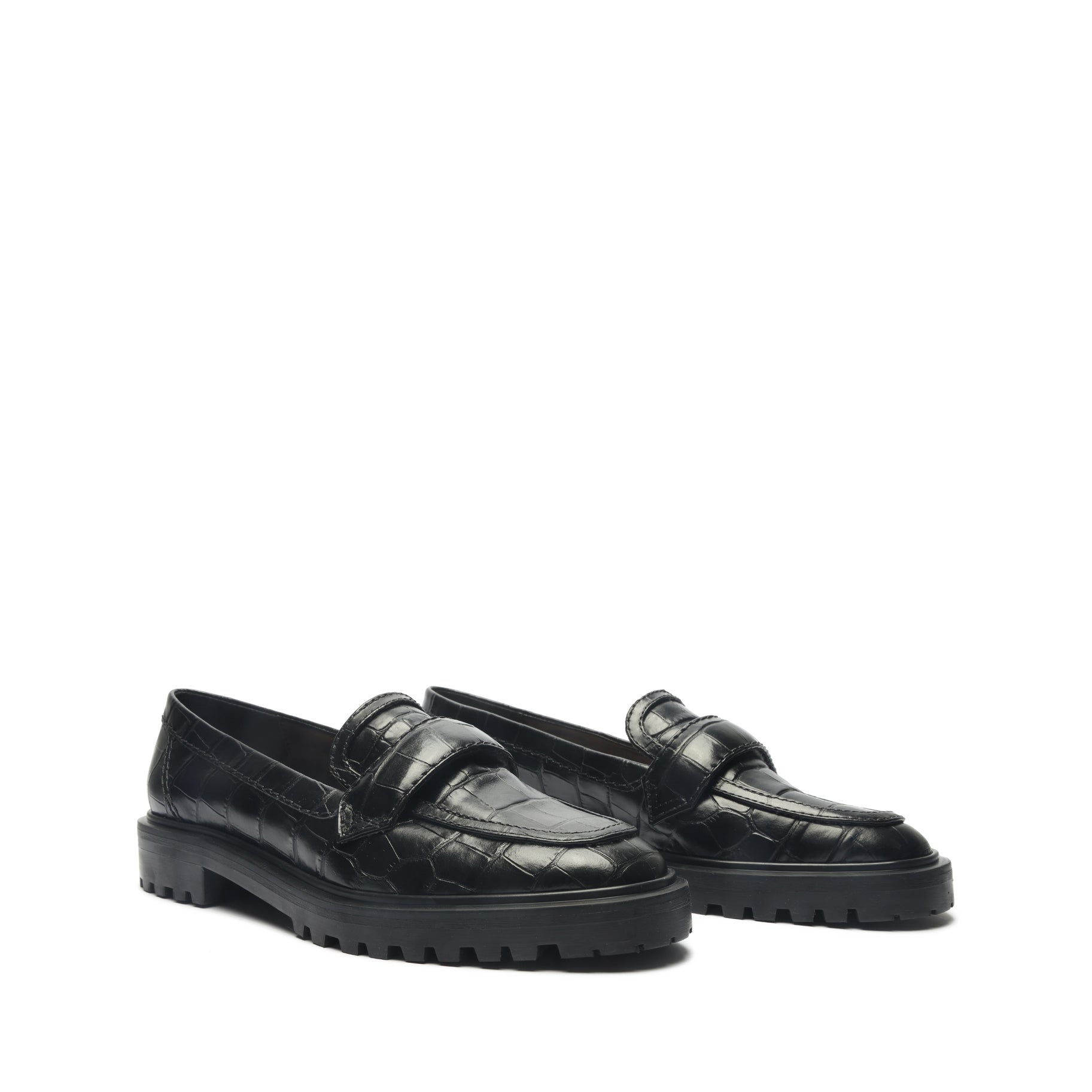 Kristine Crocodile-Embossed Leather Loafer - Schutz Shoes