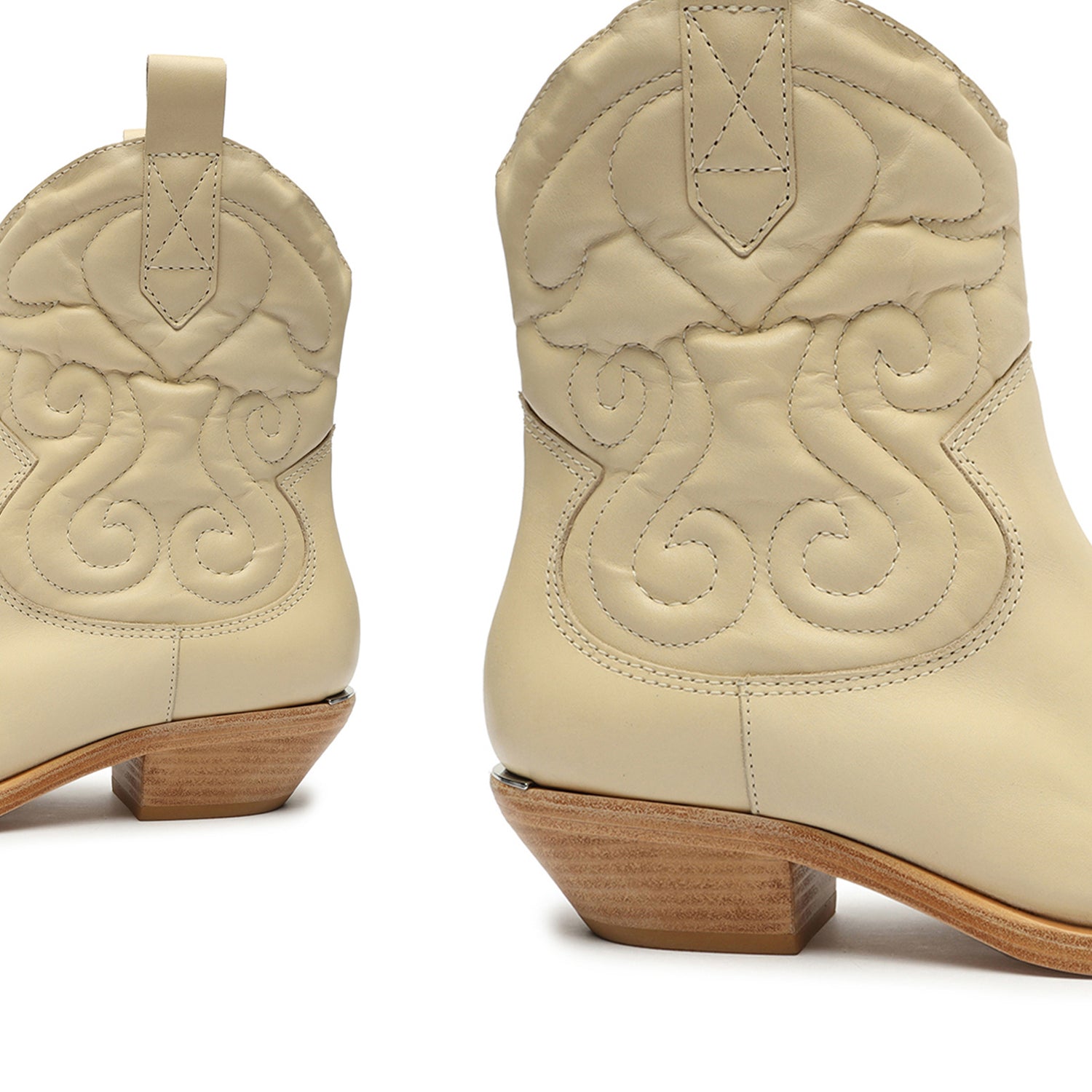 Zachy Leather Bootie Eggshell Leather