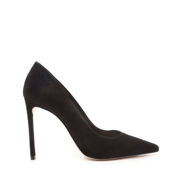 Butter Shoes Women's Diana Pointed Toe Kitten Heel in Black Suede