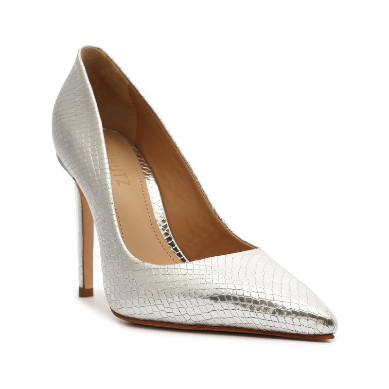 Lou Metallic Snake-Embossed Leather Pump Pumps Pre Fall 22    - Schutz Shoes