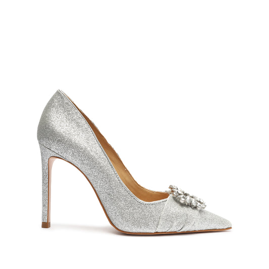 Meisho Glam Pump Pumps Sale 5 Silver Glittery Fabric - Schutz Shoes