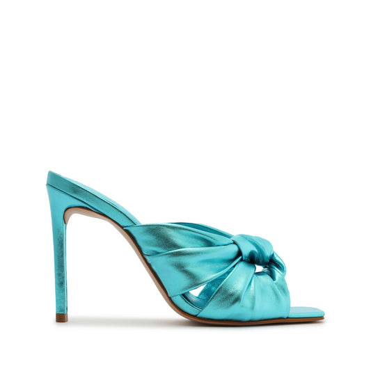 Mindy Metallic Leather Sandal Sandals Pre Fall 22 5 Turquoise Metallic Leather - Schutz Shoes