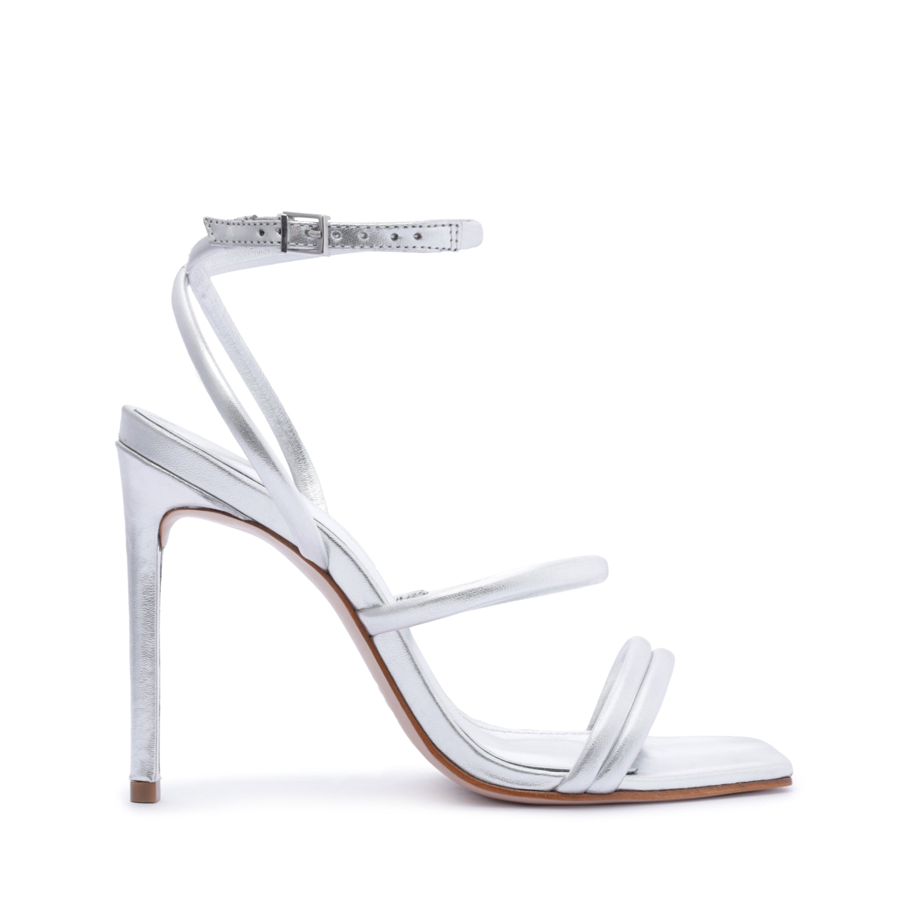 Nylla Casual Metallic Leather Sandal Sandals PRE FALL 23 5 Silver Metallic Leather - Schutz Shoes