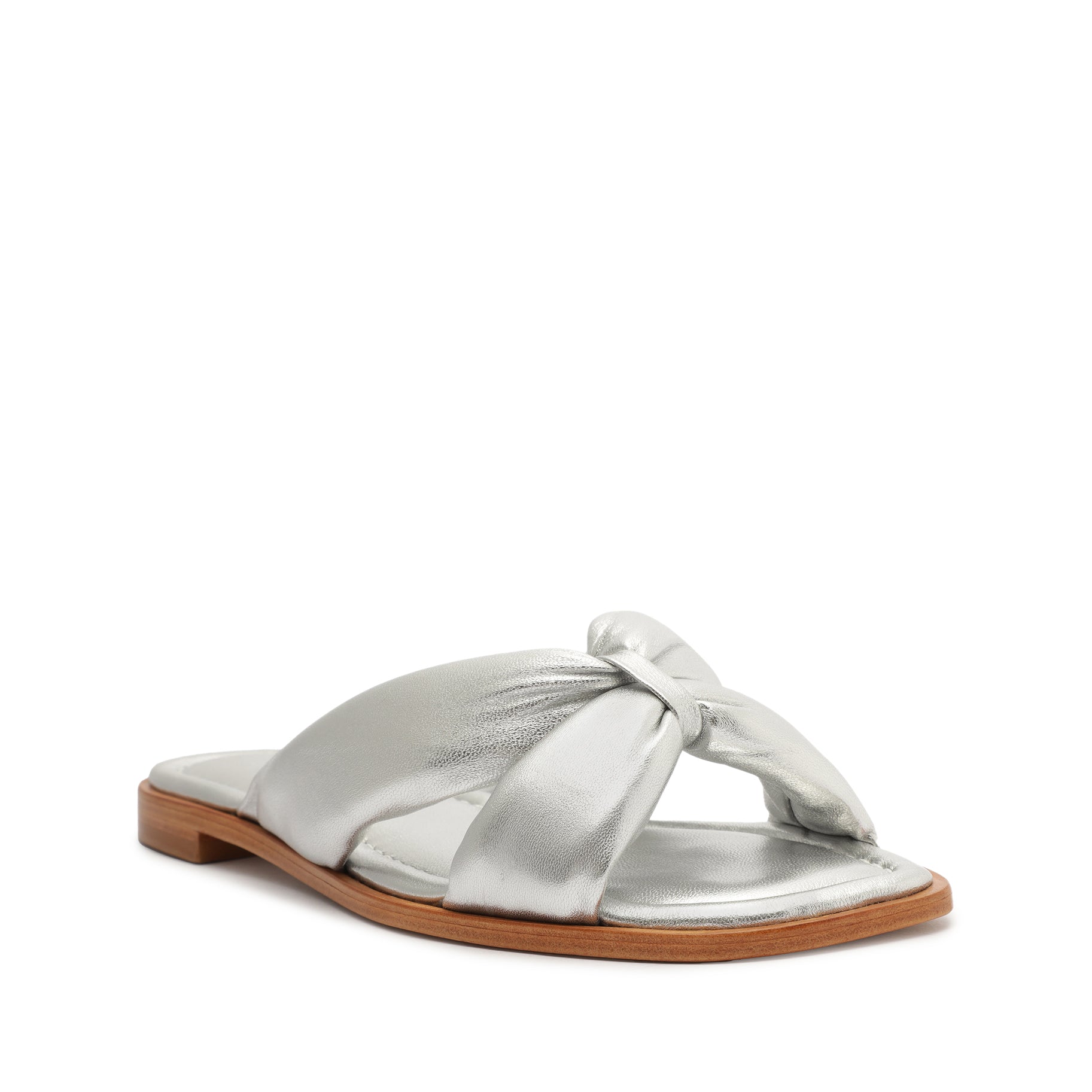 Fairy Metallic Leather Sandal Flats Spring 23    - Schutz Shoes