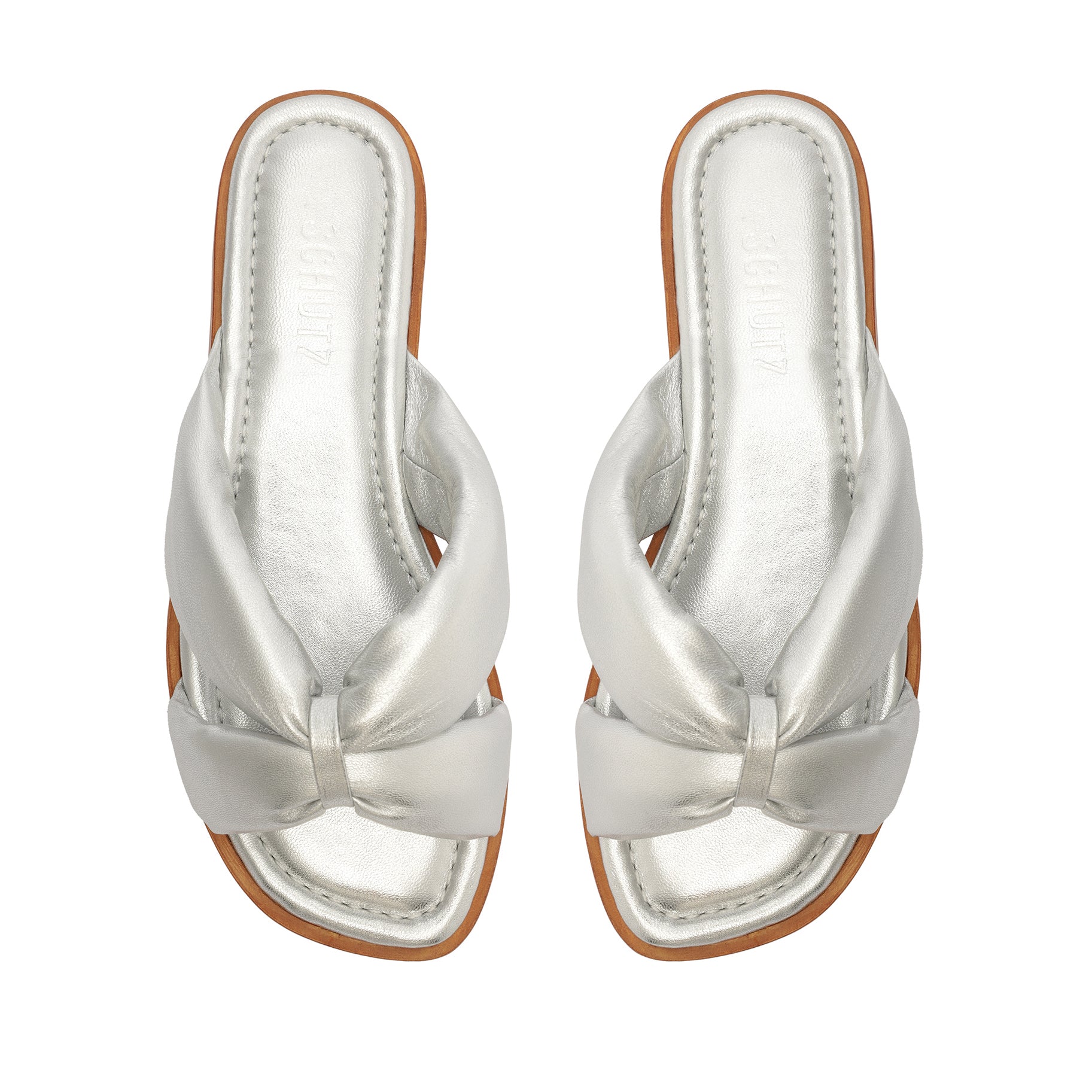 Fairy Metallic Leather Sandal Flats Spring 23    - Schutz Shoes