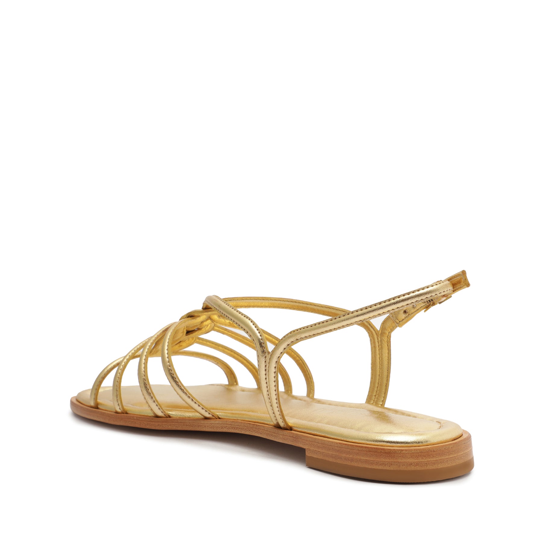 Octavia Metallic Leather Sandal Flats OLD    - Schutz Shoes