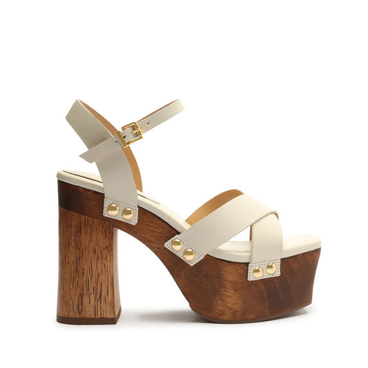 Gaylah Leather Sandal Sandals Spring 23 5 Pearl Leather - Schutz Shoes