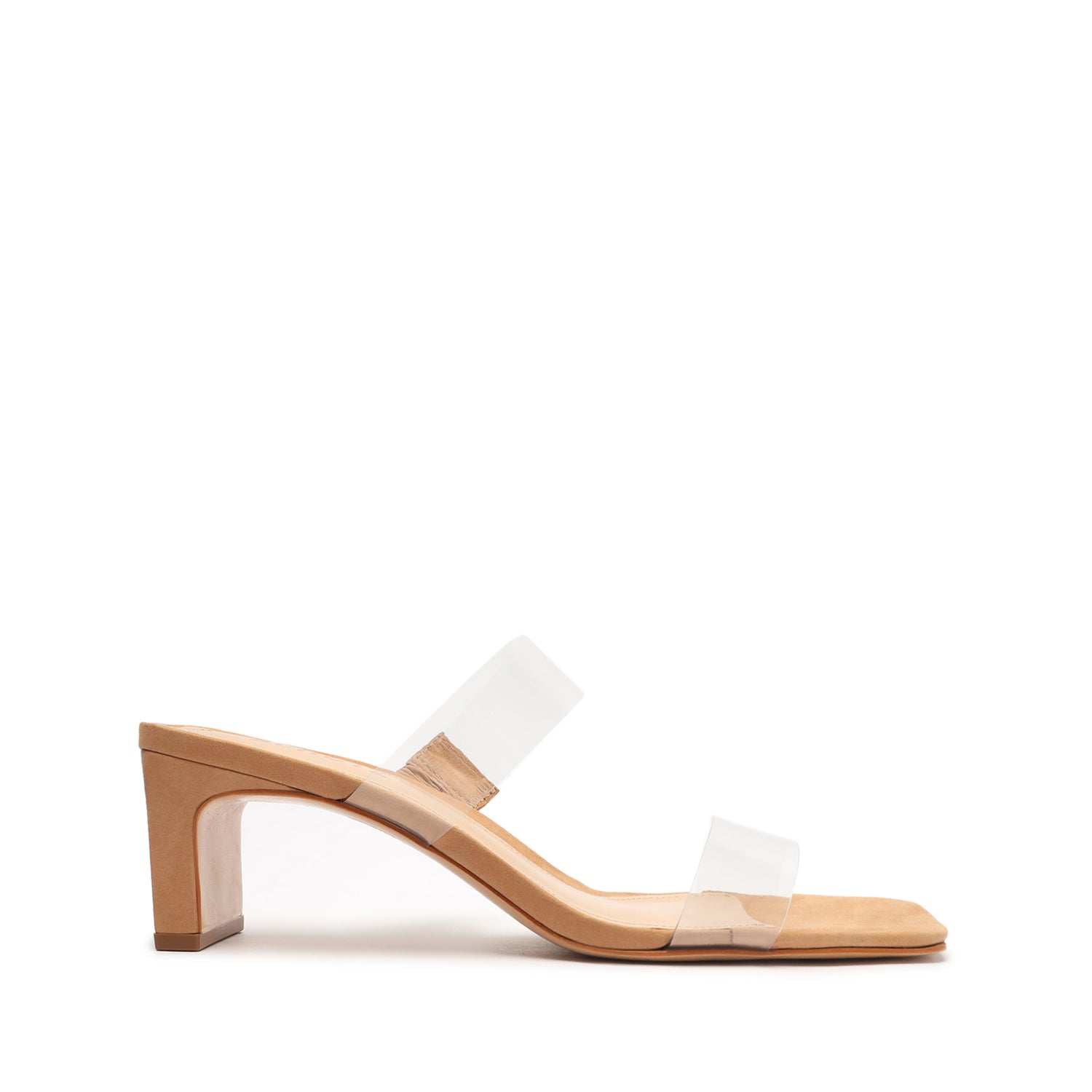 Taina Vinyl & Leather Sandal 5 HONEY BEIGE VINYL/NUBUK - Schutz Shoes