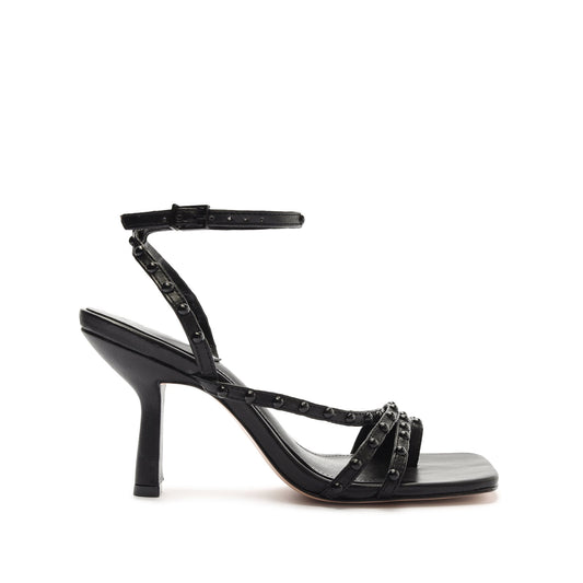 Anne Mid Nappa Leather Sandal Sale 5 Black Nappa Leather - Schutz Shoes