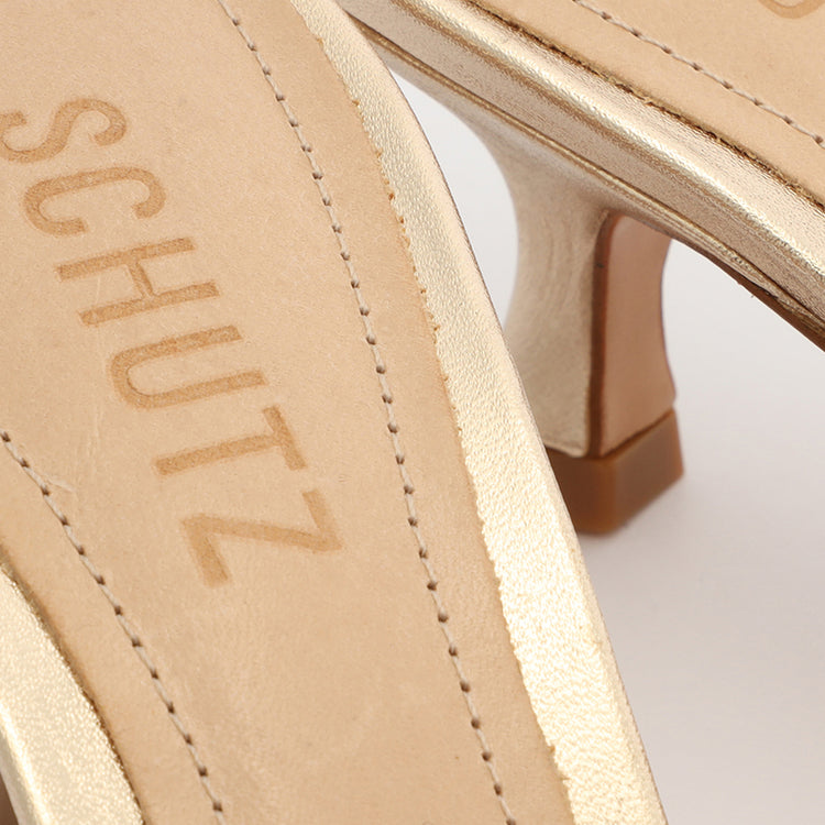 Dethalia Metallic Leather Sandal Sandals CO    - Schutz Shoes