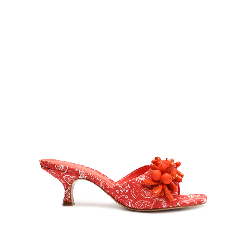 Dethalia Beads & Fabric Sandal Sandals Sale 5 Coral Fabric - Schutz Shoes