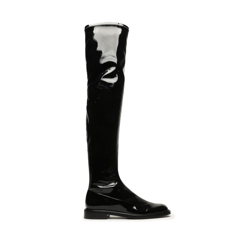 Kaolin Stretch Patent Boot Black Patent Leather