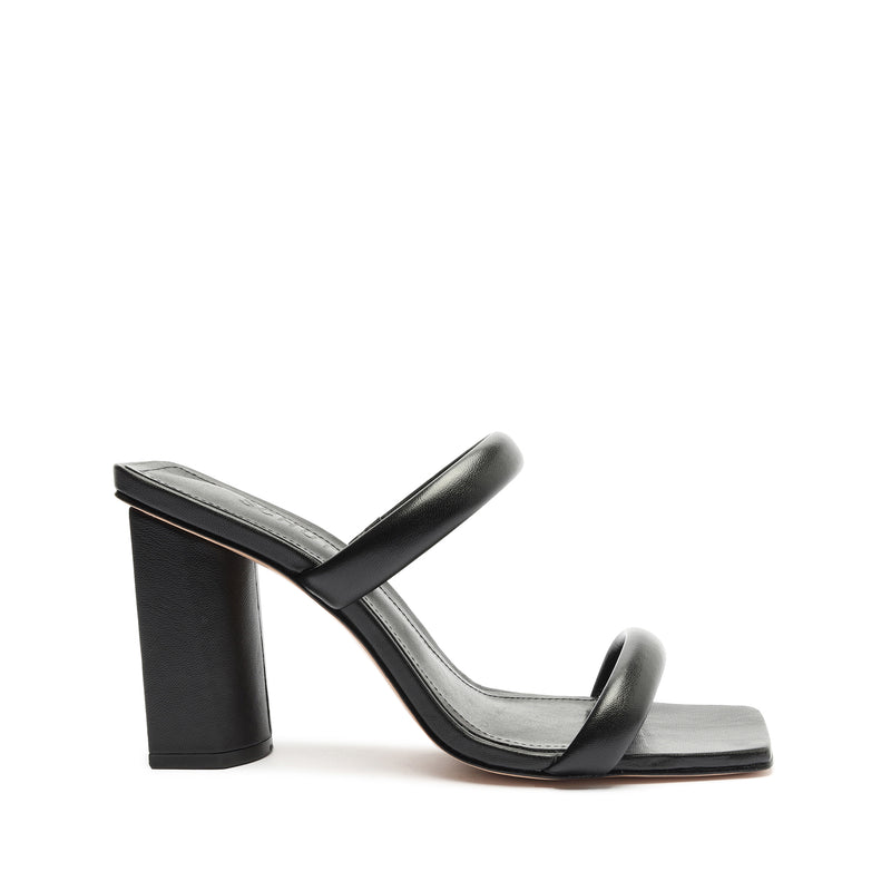 Ully Nappa Leather Sandal Black Leather