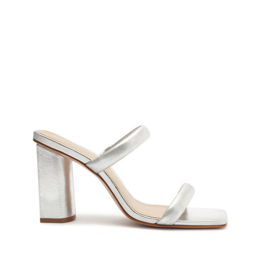 Ully Metallic Leather Sandal 5 Silver Metallic Leather - Schutz Shoes