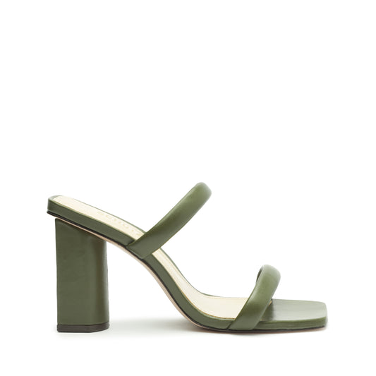 Ully Nappa Leather Sandal Spring 23 5 Military Green Nappa Leather - Schutz Shoes