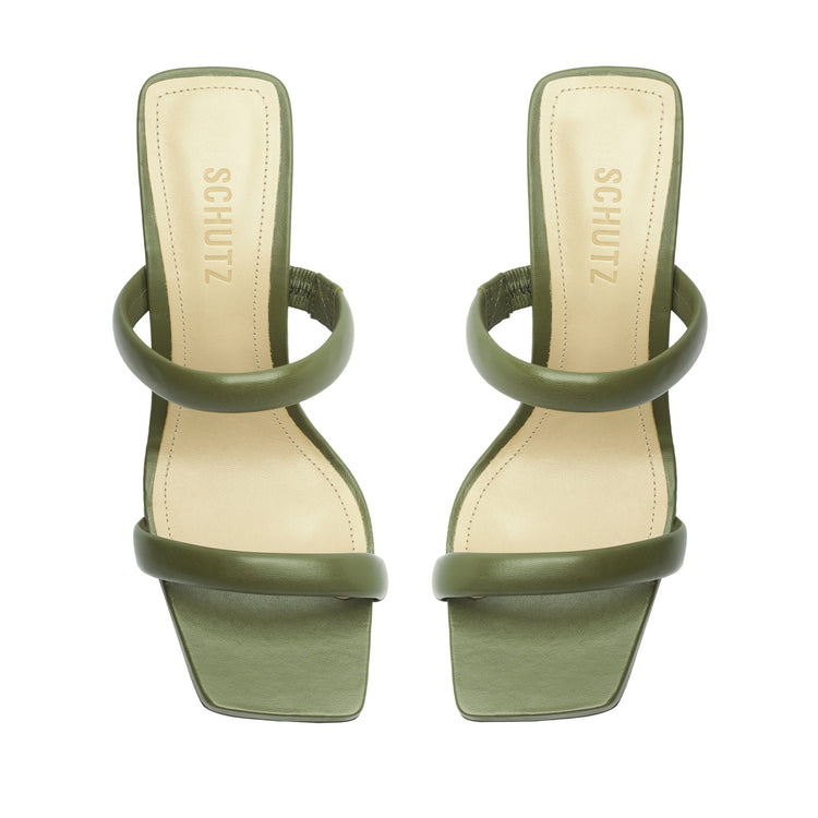 Ully Nappa Leather Sandal Military Green Nappa Leather
