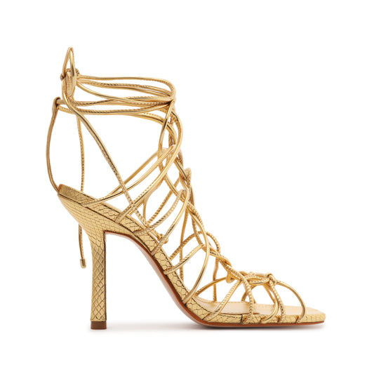 Heyde Metallic Leather Sandal 5 Gold Metallic Leather - Schutz Shoes