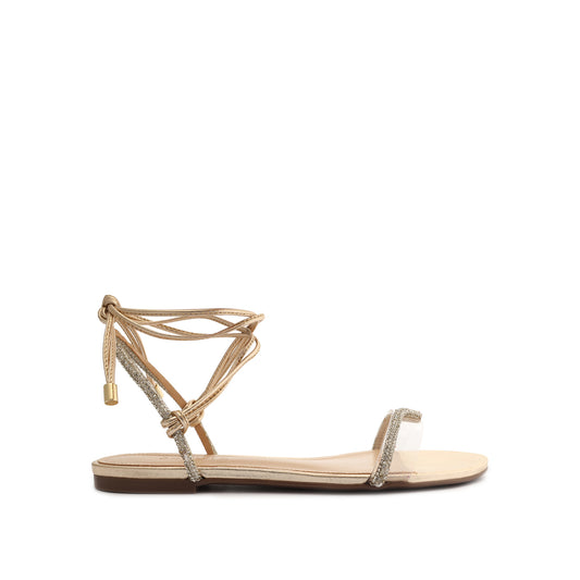 Cath Vinyl Flat Sandal Flats Sale 5 Gold Vinyl - Schutz Shoes