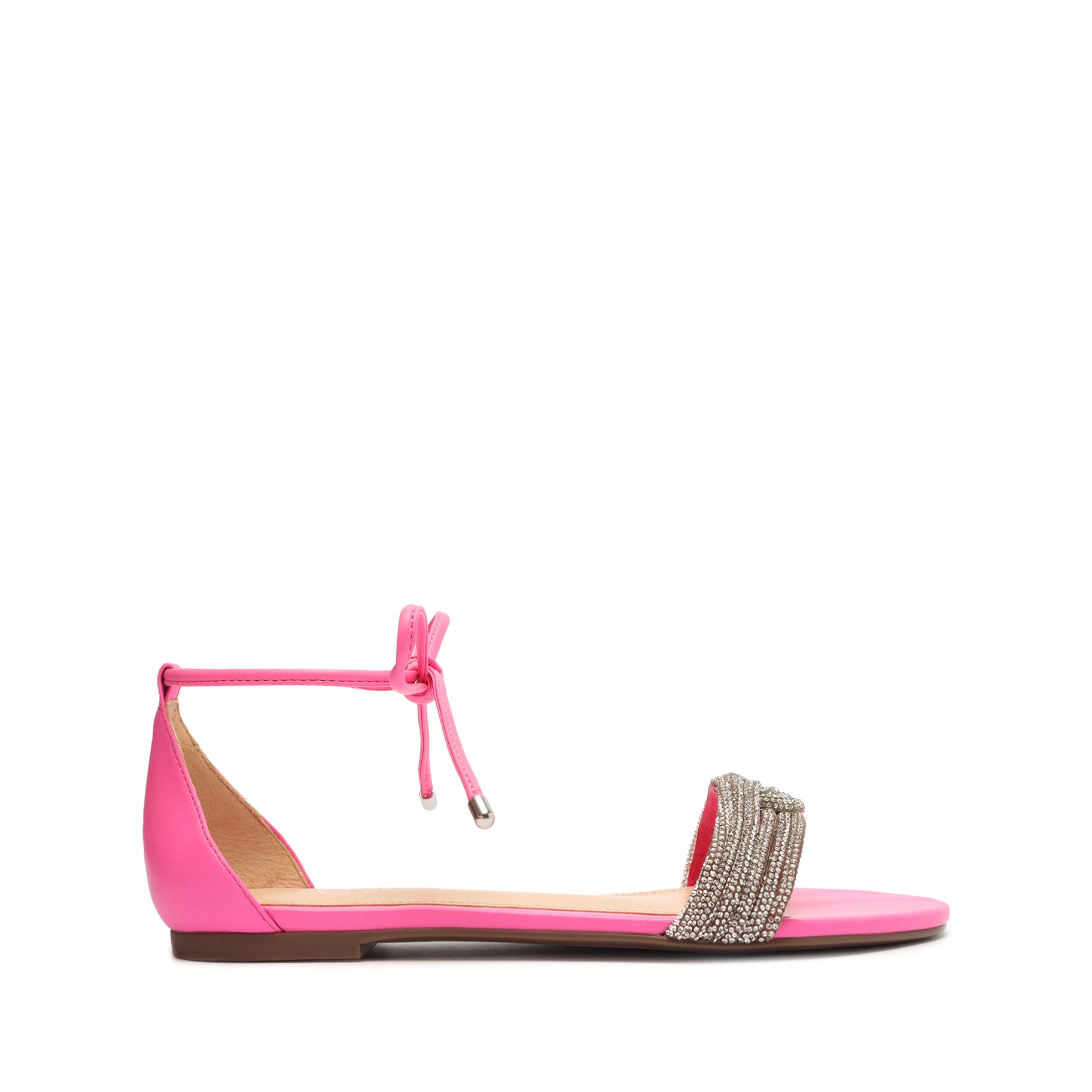 Andy Nappa Leather Sandal Flats Sale 5 Bright Pink Nappa Leather - Schutz Shoes