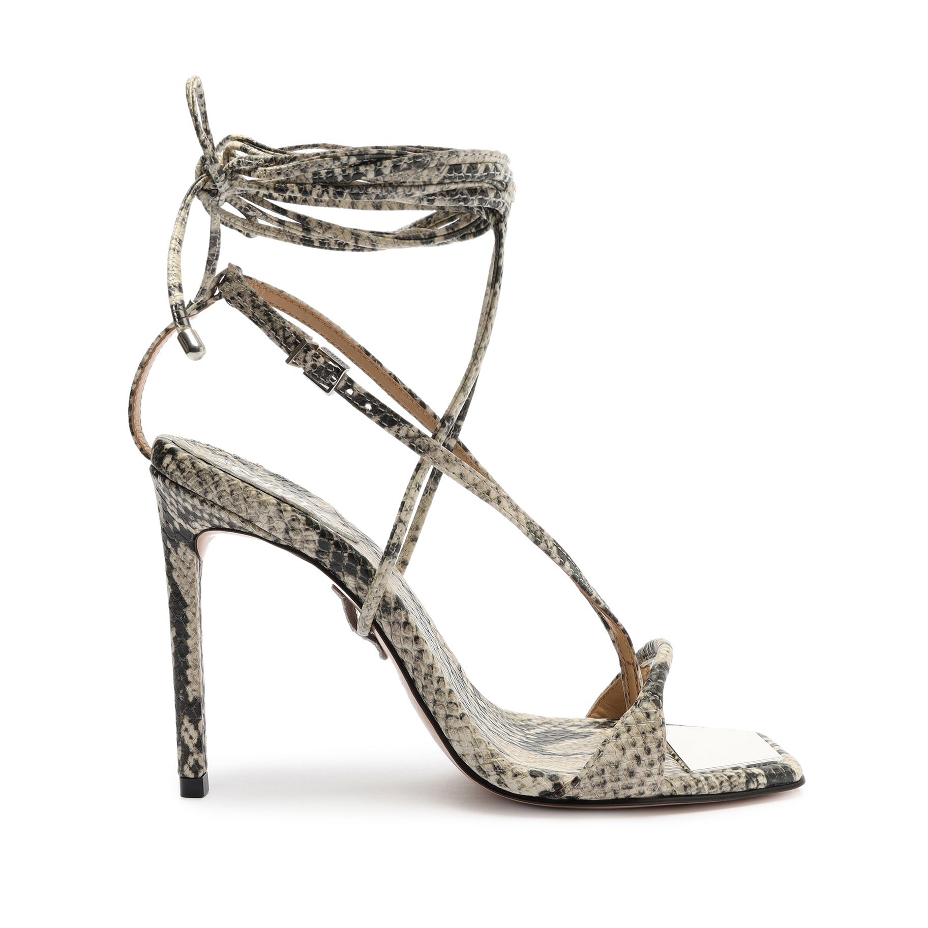 Vikki Snake-Embossed Leather Sandal Sandals OLD - ESSENTIAL 5 Natural Snake Snake Embossed Leather - Schutz Shoes