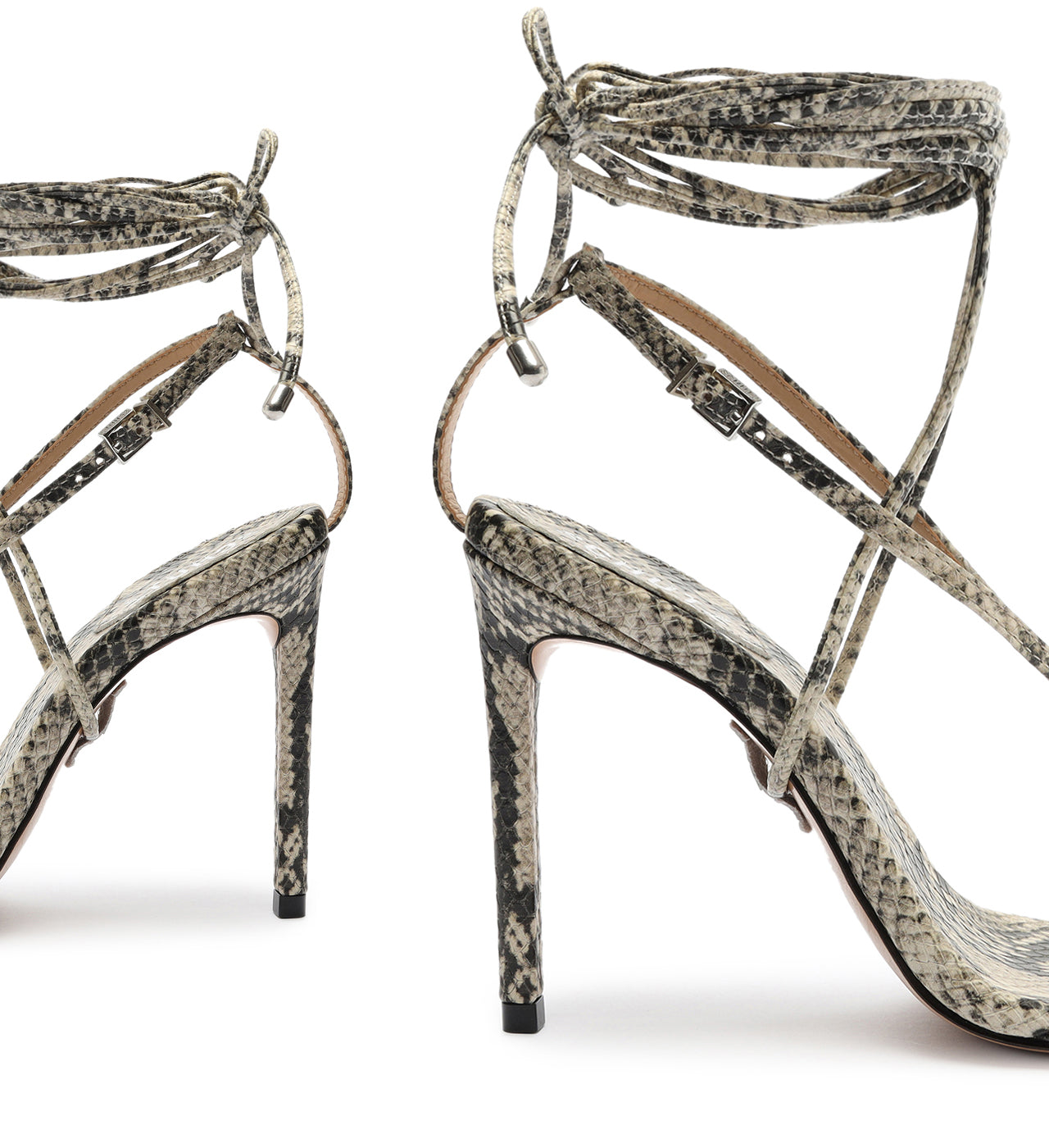 Vikki Snake-Embossed Leather Sandal Sandals OLD - ESSENTIAL    - Schutz Shoes