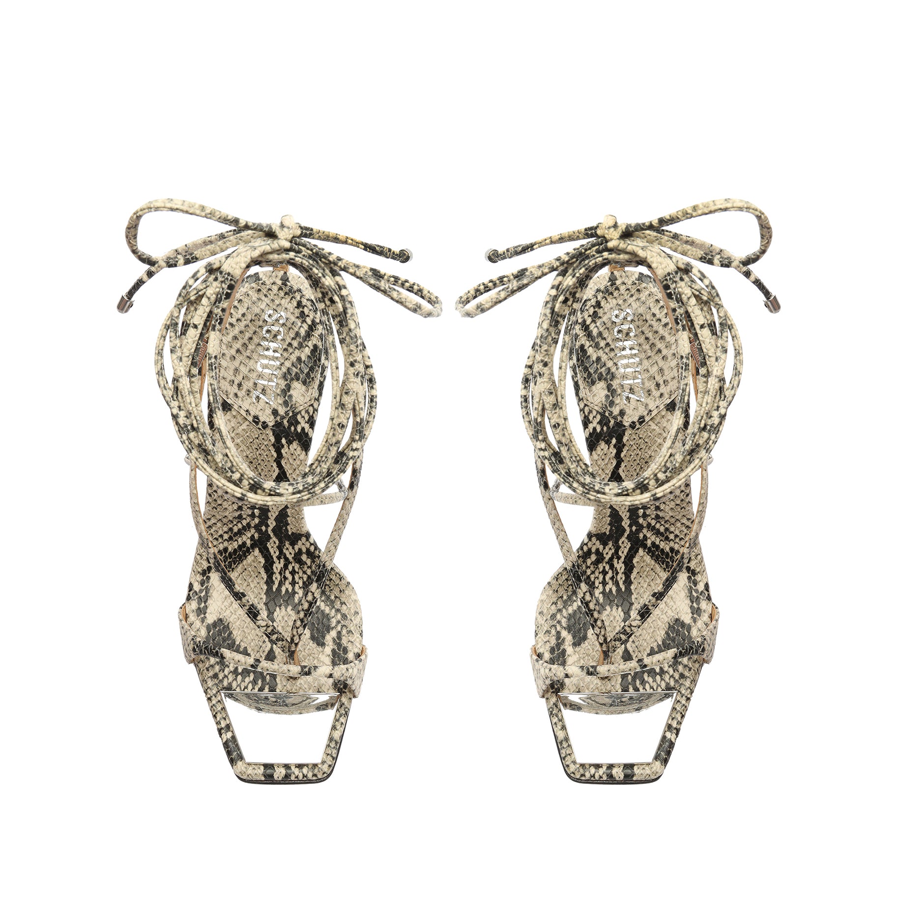 Vikki Snake-Embossed Leather Sandal Sandals OLD - ESSENTIAL    - Schutz Shoes